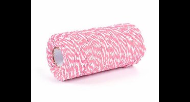 Bindtouw Katoen Roze/Wit (100m)