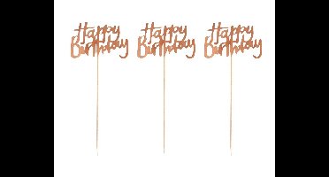 Prikkers Happy Birthday Roségoud (12st)