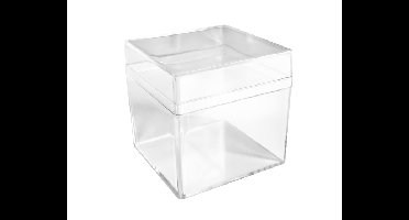Plastic Kubus Doosje met deksel - 6cm - 12 stuks