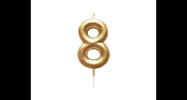 Verjaardagskaars Cijfer 8 Goud