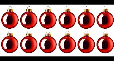 Kerstballen Glanzend Rood -Ø 6cm - 12 stuks