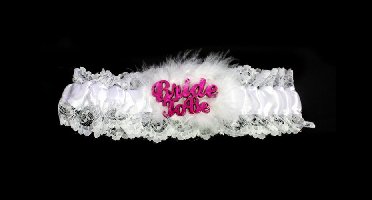 Kousenband'Bride To Be'Wit