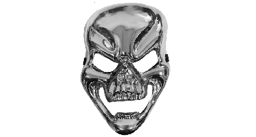Angry Skull Head Masker Zilver