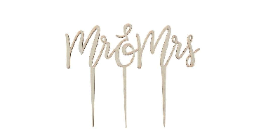 * Houten Taarttopper Mr&Mrs Ginger Ray