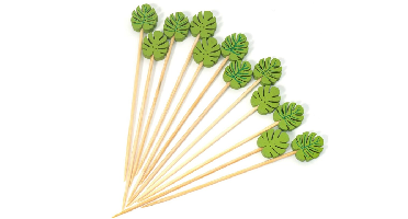 Cocktailprikkers Blad Hout (24st)