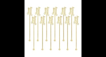 Roerstaafjes Happy Birthday Goud (12st)