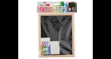 Schoolbord met krijt&wisser - 19,8x16,1cm - 6dlg