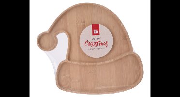 Serveerplateau Kerstmuts Bamboe - 22 x 22,5 x 1,5 cm