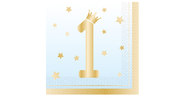 Servetten 1st Birthday Blauw (16st)