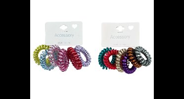 Haarelastiekjes Spiraal div. kleuren (6st)