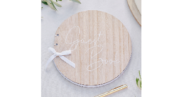 Houten Gastenboek Rond Ginger Ray