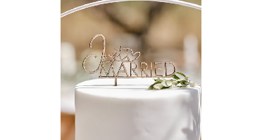 Houten Taarttopper Just Married Ginger Ray