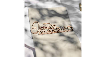 Houten Tafeldecoratie Just Married Ginger Ray (6st)