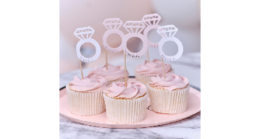 Ring Cupcake Toppers - Team Bride Ginger Ray (12st)