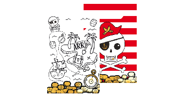 Papieren Uitdeelzakjes Piraten Map (8st)