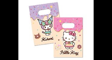 Papieren Uitdeelzakjes Hello Kitty&Kuromi - 16x22cm - 4 stuks