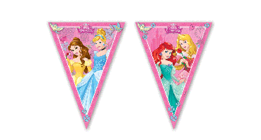 Plastic Vlaggenlijn Disney Princess (2,3m)