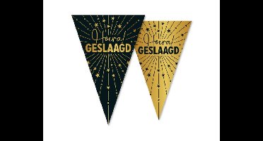 Vlaggenlijn Hoera Geslaagd Zwart&Goud - 10m