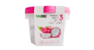 Voorraaddoosset Roze 1230ml (3st)