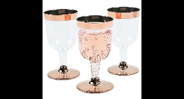 Wijnglazen Metallic Rose Goud (4st)