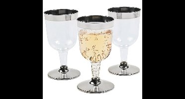 Wijnglazen Metallic Zilver (4st)