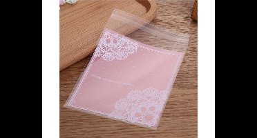 Cellofaanzakje Wishing you peace and happiness Roze  (12st)