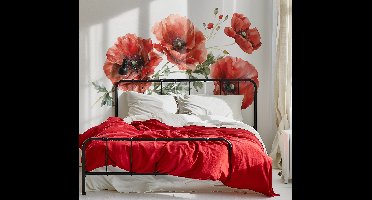 Pavot bloemen slaapkamer muursticker
