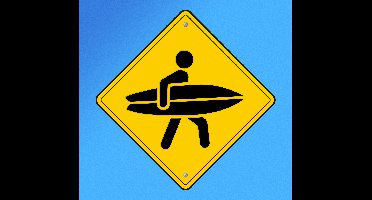 Muursticker overstekende surfers