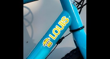 Gepersonaliseerd geel wielershirt fiets sticker