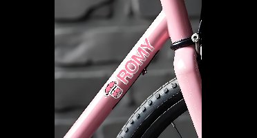Gepersonaliseerd roze wielershirt fiets sticker