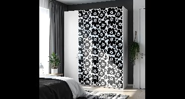 Zwarte klaproos bloemen muursticker