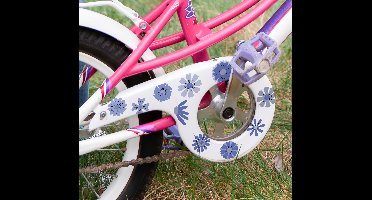Sierlijke blauwe bloemen fiets sticker