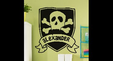 Sticker Personaliseerbare naam Piraten vlag