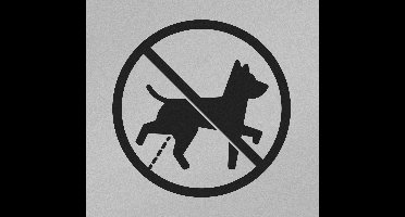 Hond plast sticker aanwijzingen