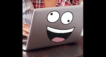 Sticker laptop gekke smiley