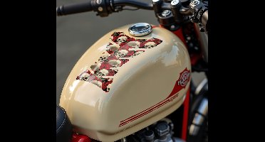 Schedels en rozen motor sticker