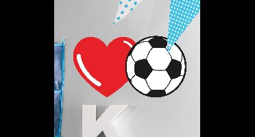Muursticker hart en voetbal