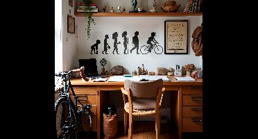 Evolutie van vrouwen fiets sticker