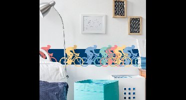 Muursticker stickerrand peleton fietsen