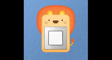 Muursticker lichtschakelaar leeuw