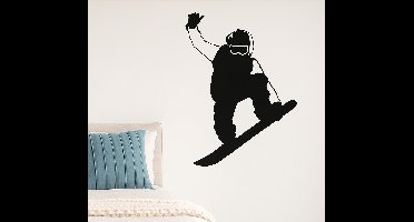 Snowboarder tail grab sticker extreme sport