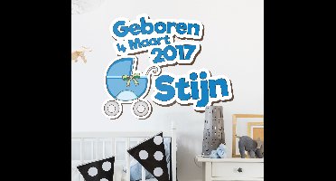 Geboortesticker naam datum jongetje
