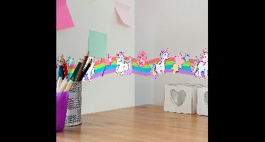Stickerrand regenboog eenhoorns