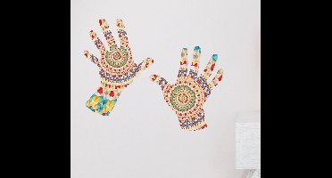 Muursticker handen kaleidoscoop