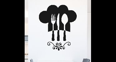 Eenkleurige elegante cutter keuken muursticker