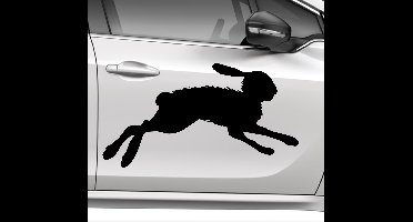 Autosticker rennende haas