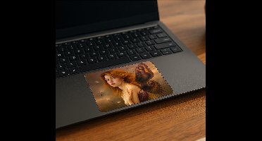Meisje met drijvende paardenbloemen touchpad sticker