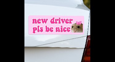 Autosticker nieuwe bestuurder wees aardig