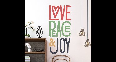 Love peace joy muursticker