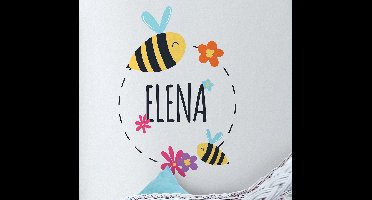 Naamsticker bijen en bloemen